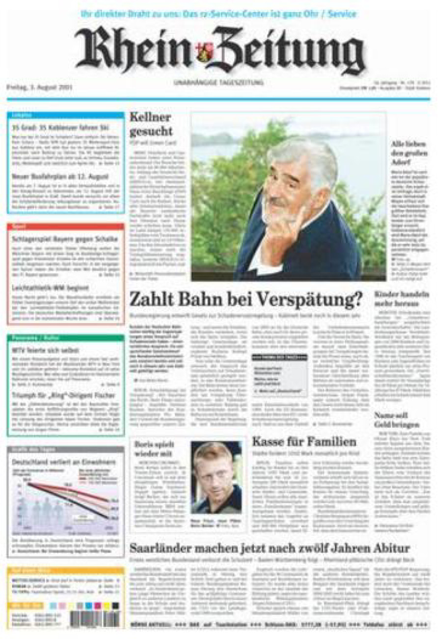 Rhein-Zeitung Koblenz & Region vom Freitag, 03.08.2001