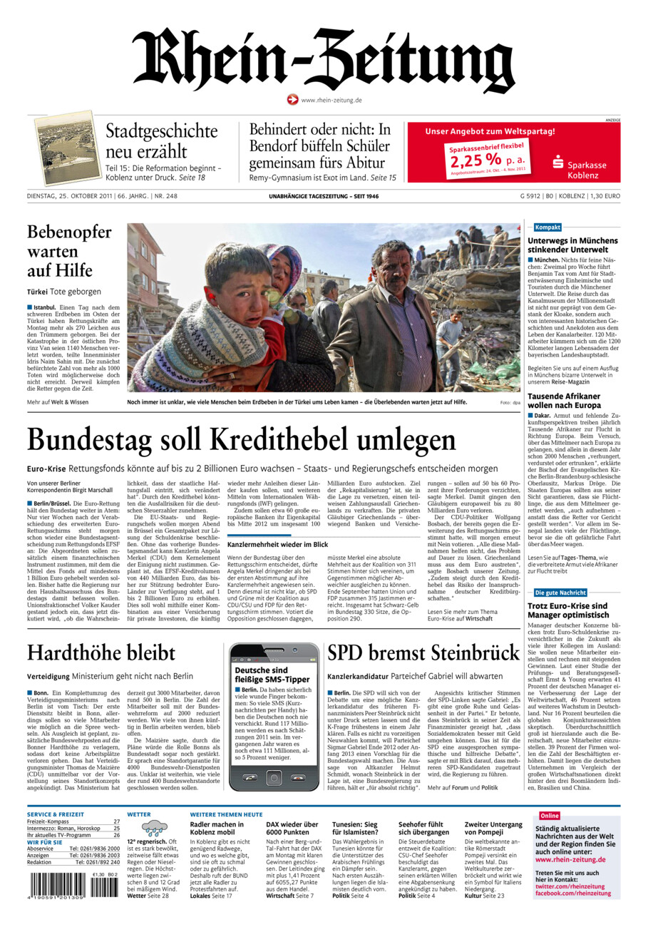 Rhein-Zeitung Koblenz & Region vom Dienstag, 25.10.2011