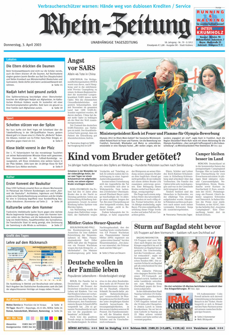 Rhein-Zeitung Koblenz & Region vom Donnerstag, 03.04.2003