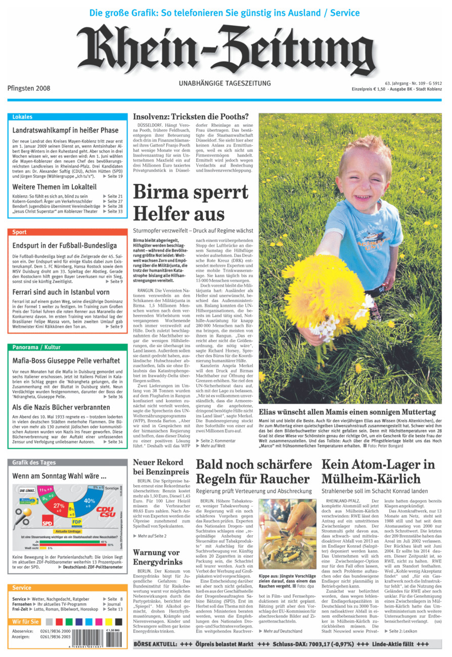 Rhein-Zeitung Koblenz & Region vom Samstag, 10.05.2008