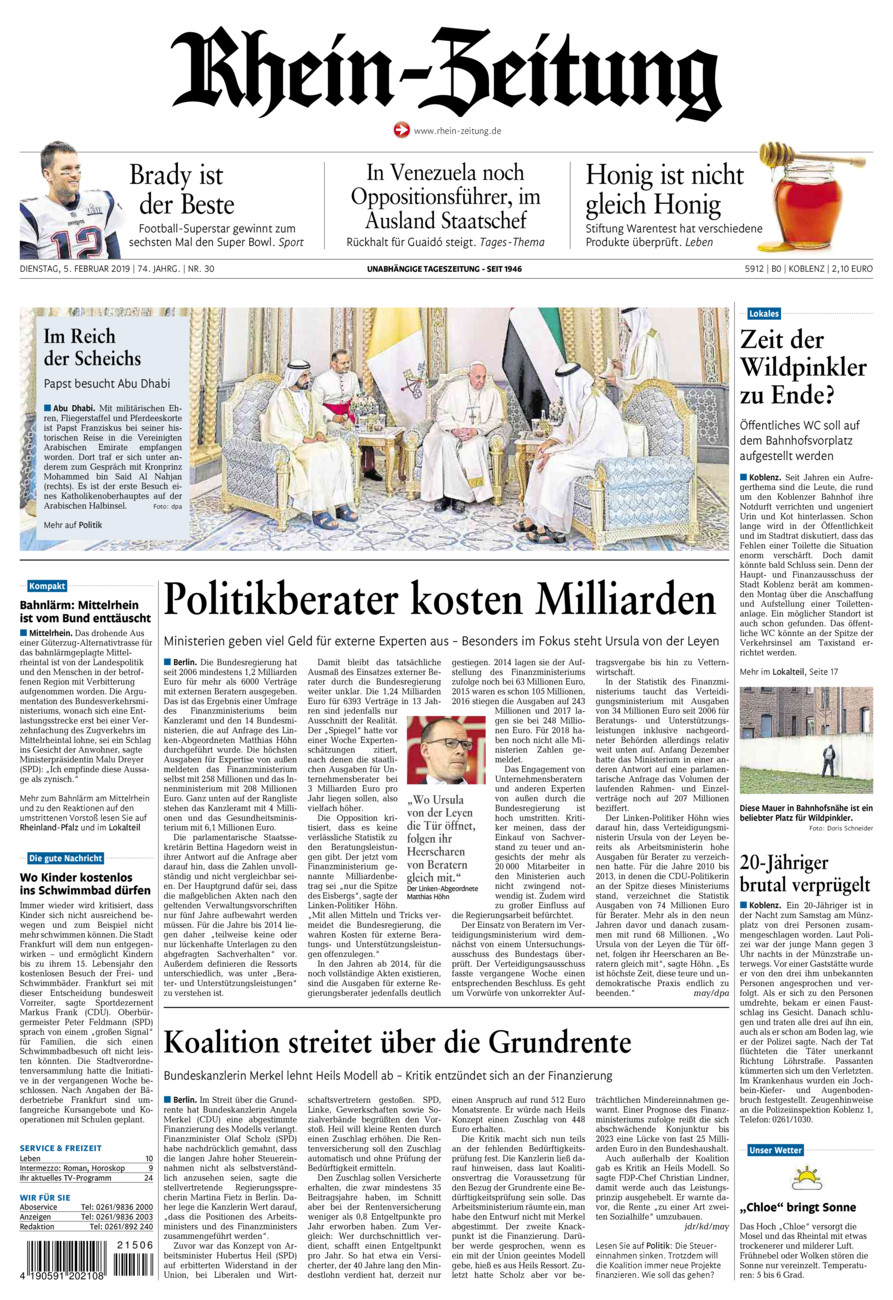 Rhein-Zeitung Koblenz & Region vom Dienstag, 05.02.2019