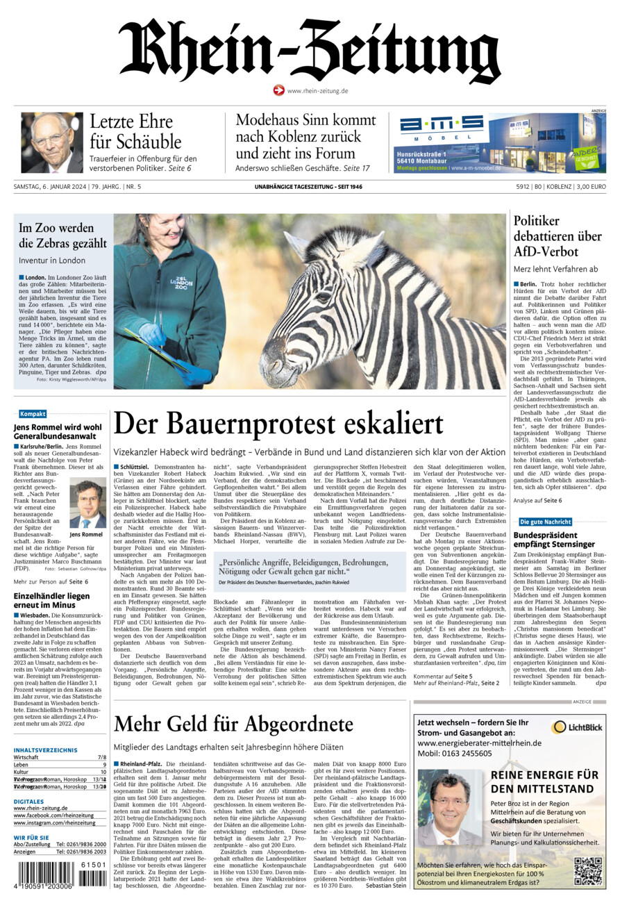 Rhein-Zeitung Koblenz & Region vom Samstag, 06.01.2024