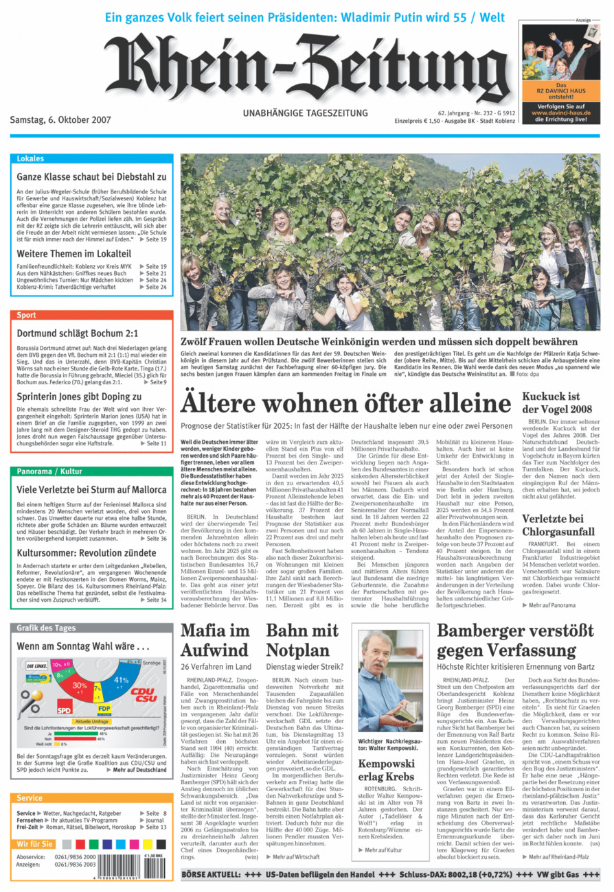 Rhein-Zeitung Koblenz & Region vom Samstag, 06.10.2007