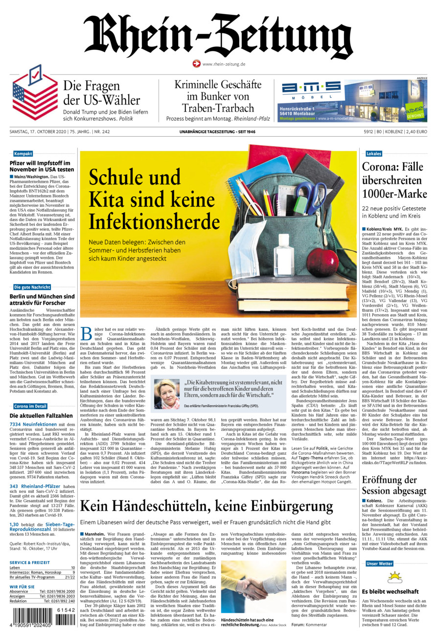 Rhein-Zeitung Koblenz & Region vom Samstag, 17.10.2020