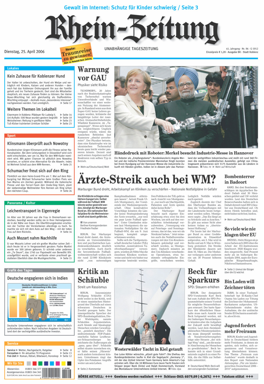 Rhein-Zeitung Koblenz & Region vom Dienstag, 25.04.2006