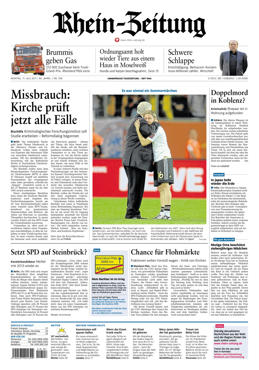 Rhein-Zeitung Koblenz & Region vom Montag, 11.07.2011