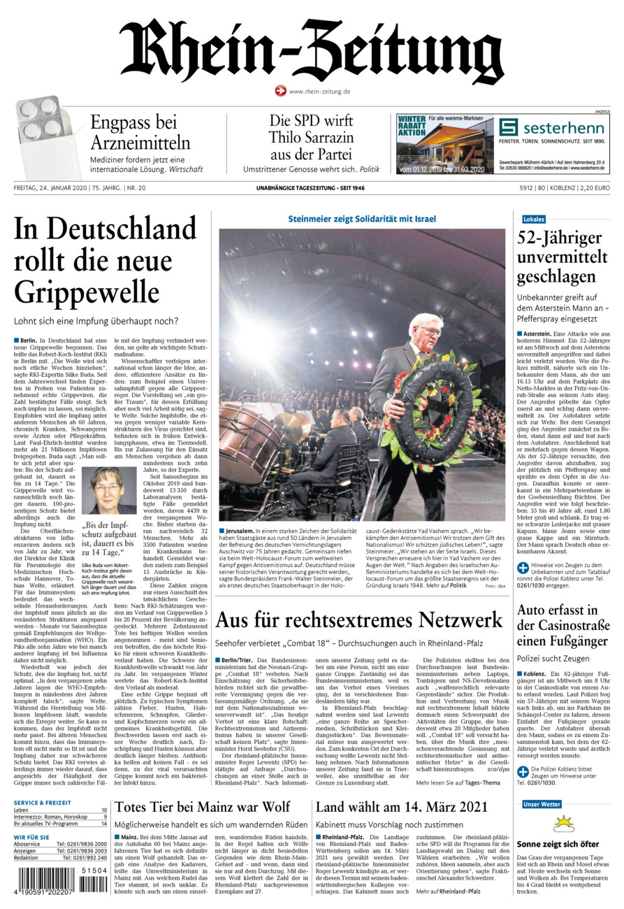 Rhein-Zeitung Koblenz & Region vom Freitag, 24.01.2020