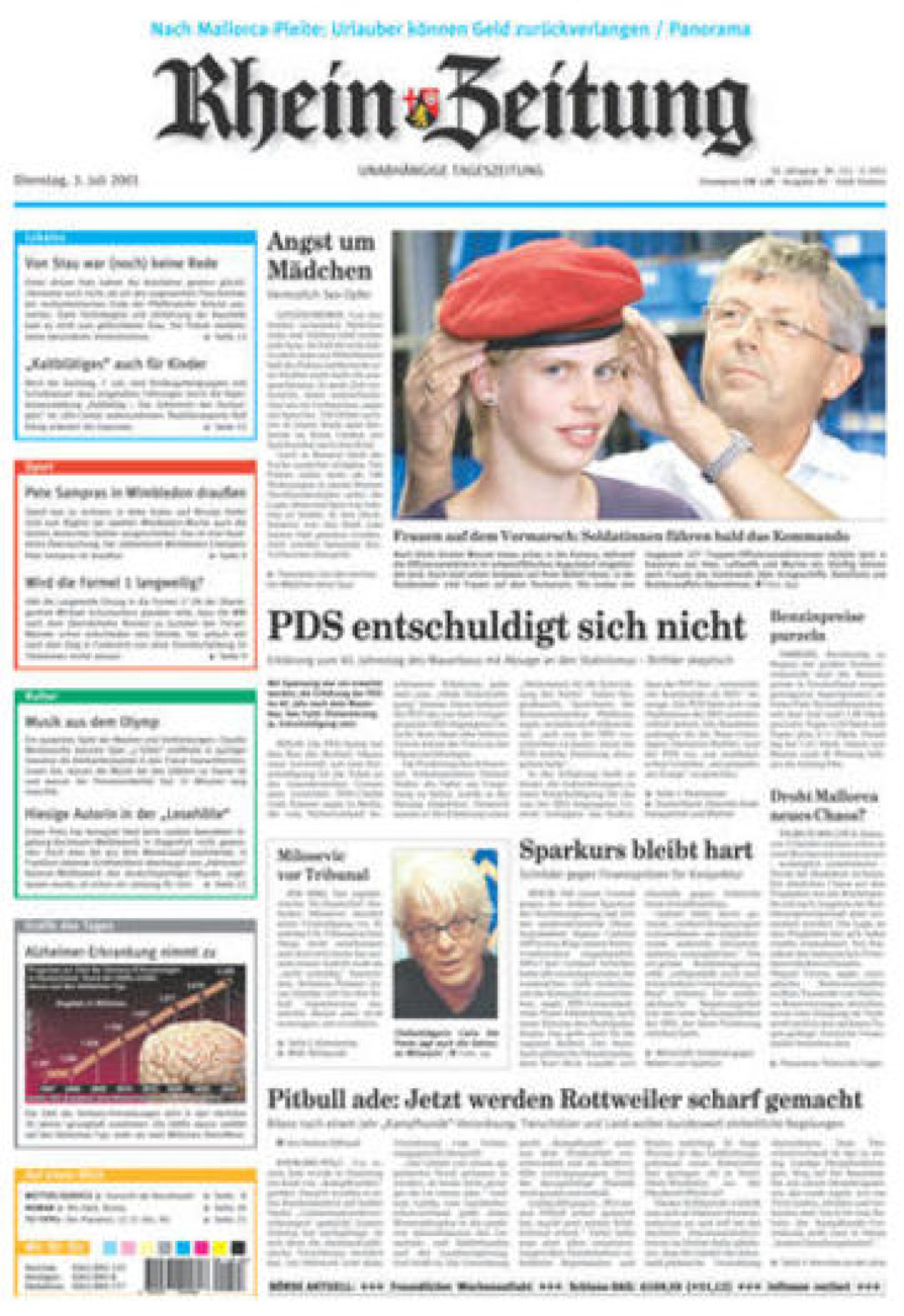 Rhein-Zeitung Koblenz & Region vom Dienstag, 03.07.2001