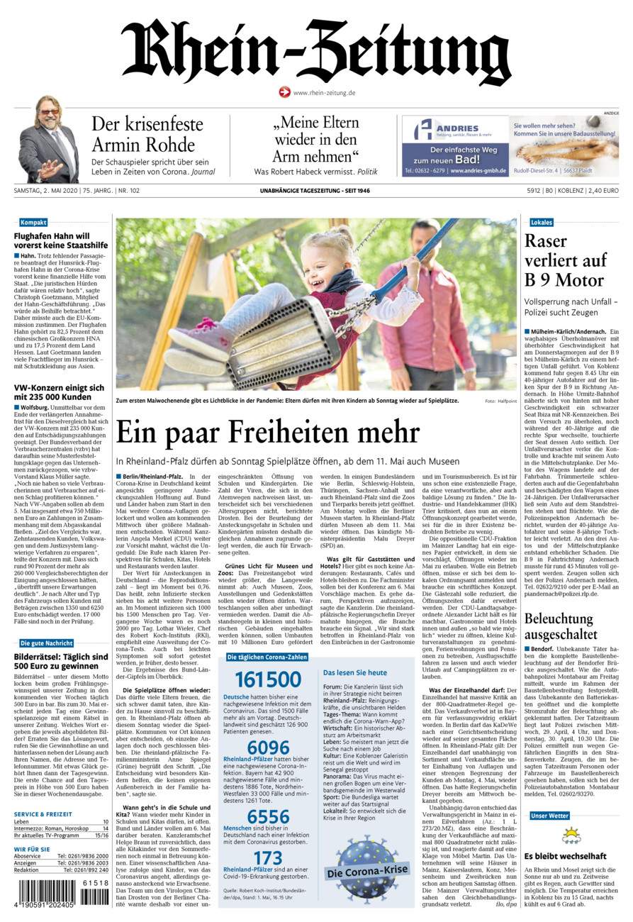 Rhein-Zeitung Koblenz & Region vom Samstag, 02.05.2020