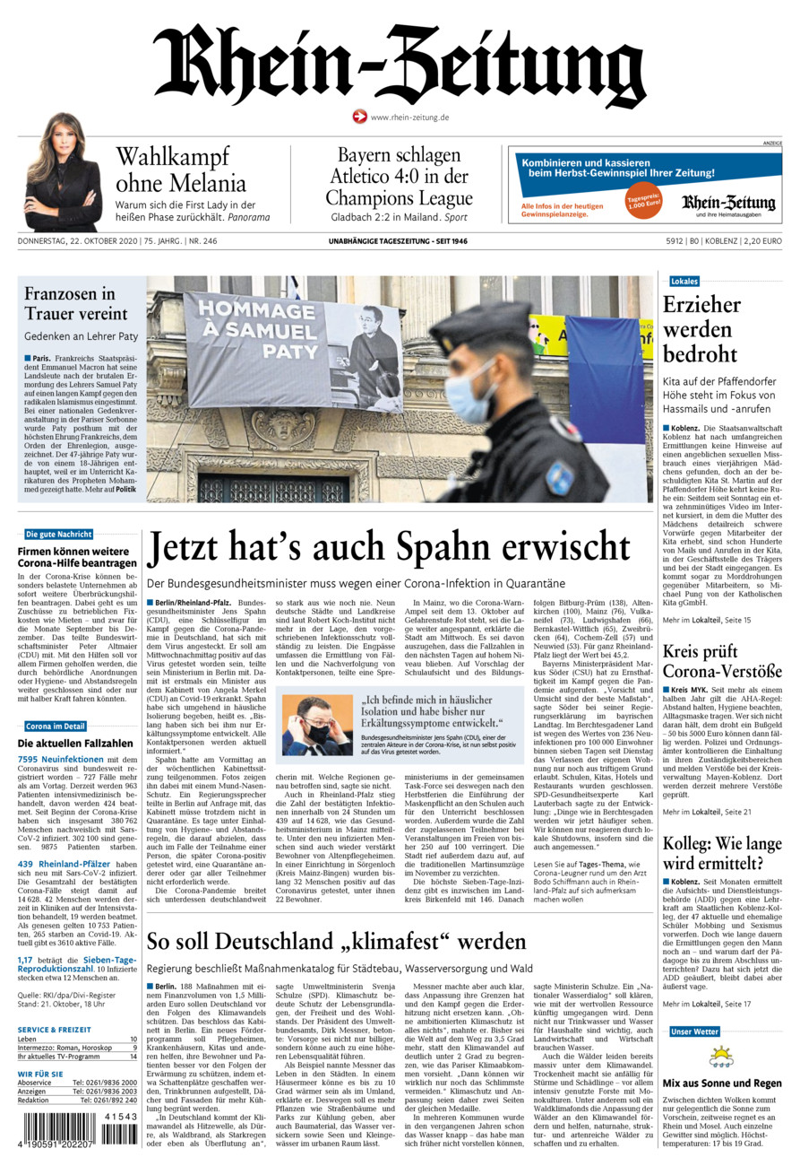Rhein-Zeitung Koblenz & Region vom Donnerstag, 22.10.2020