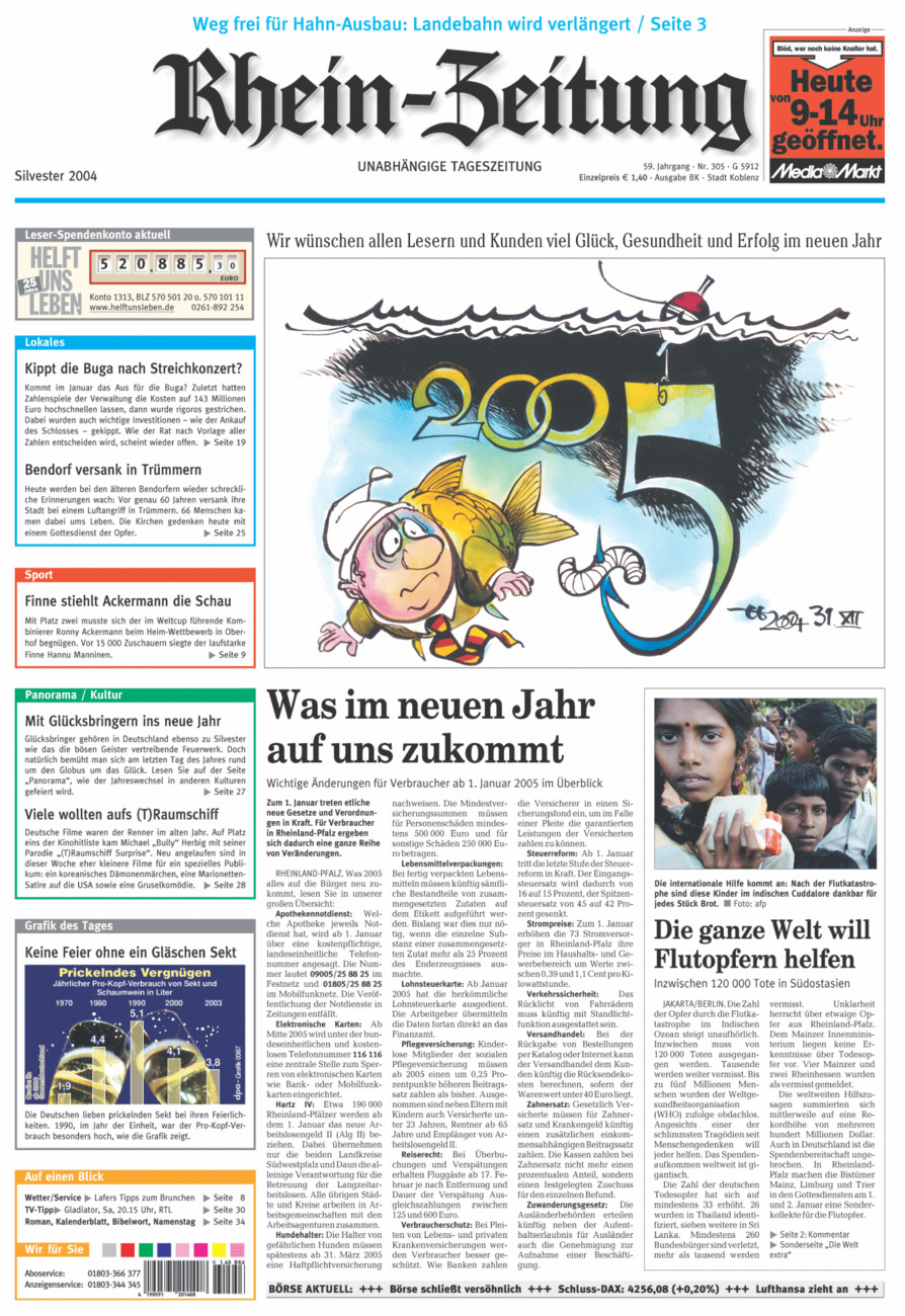 Rhein-Zeitung Koblenz & Region vom Freitag, 31.12.2004
