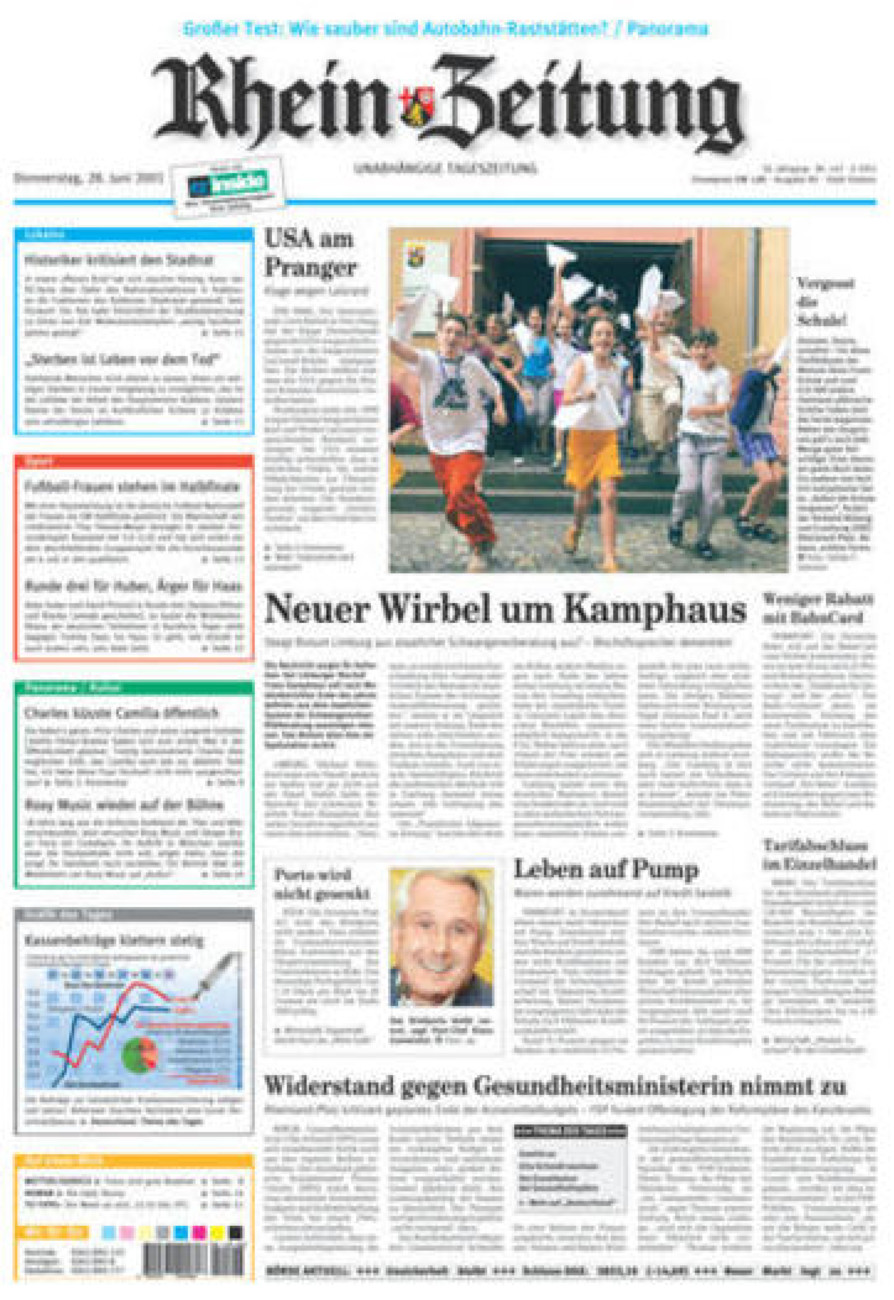 Rhein-Zeitung Koblenz & Region vom Donnerstag, 28.06.2001