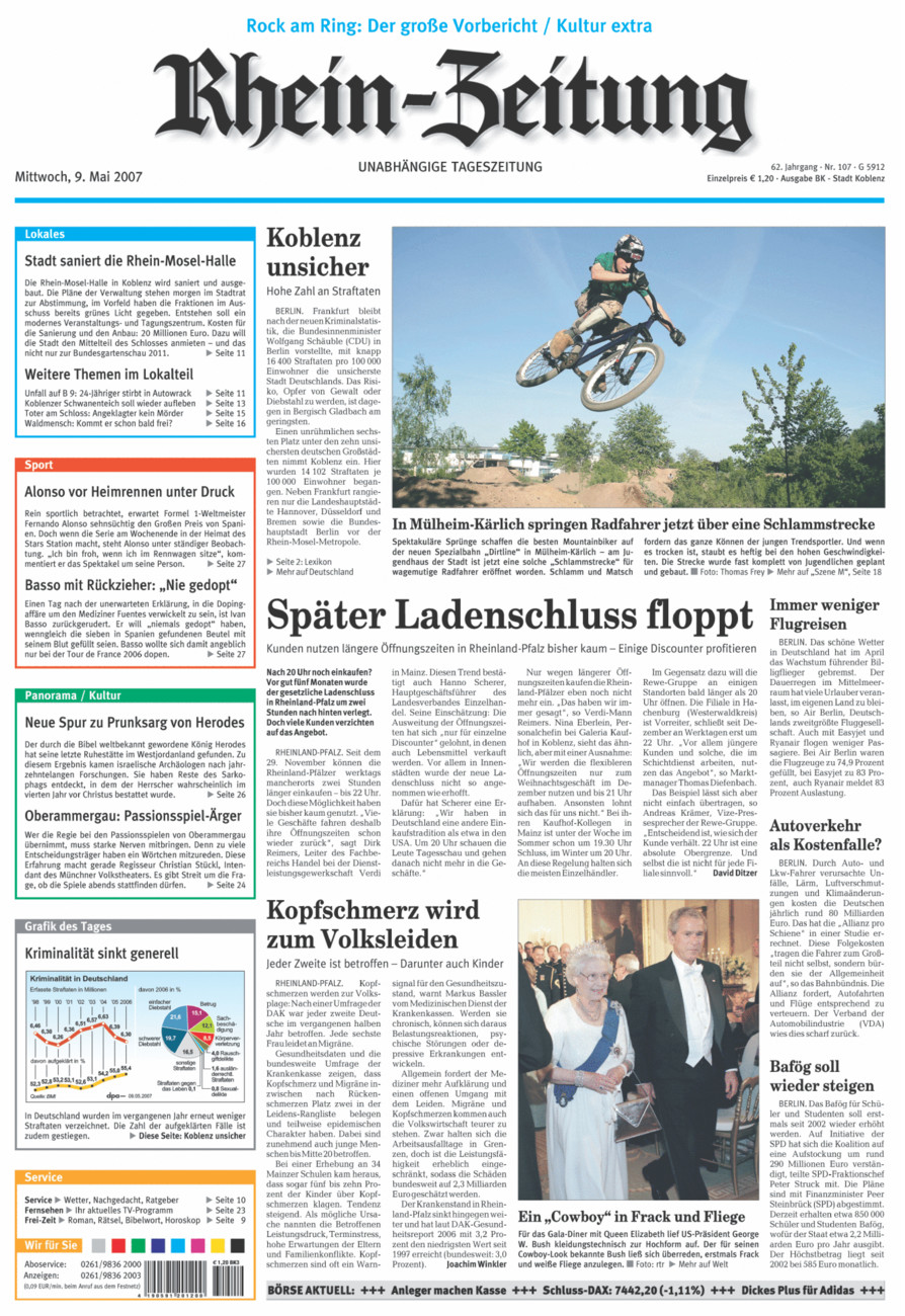 Rhein-Zeitung Koblenz & Region vom Mittwoch, 09.05.2007