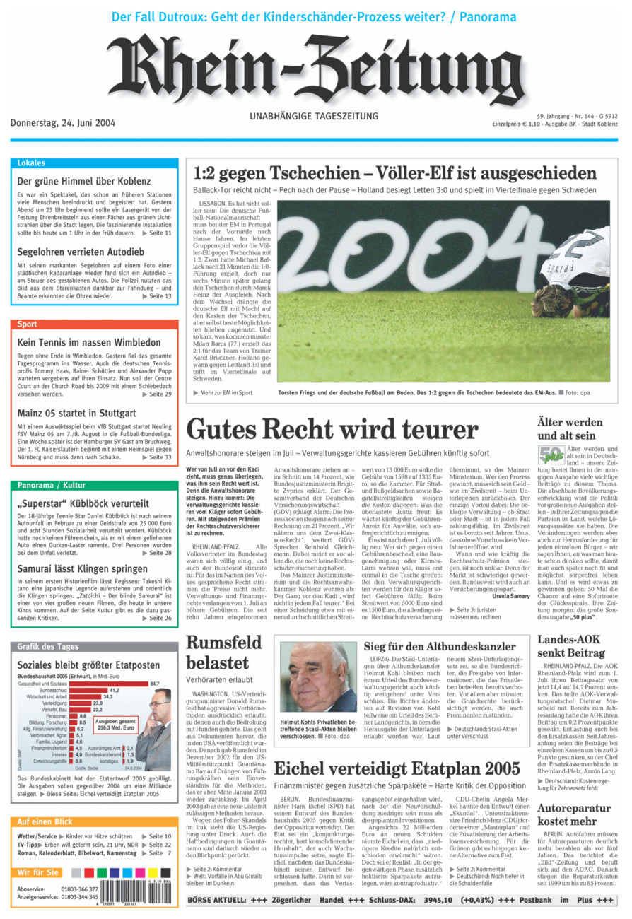 Rhein-Zeitung Koblenz & Region vom Donnerstag, 24.06.2004