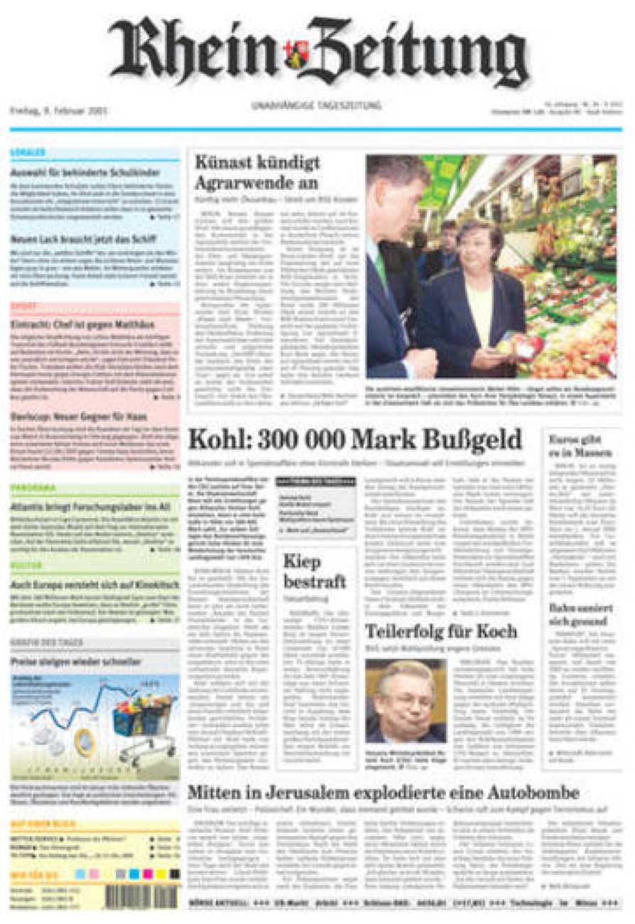Rhein-Zeitung Koblenz & Region vom Freitag, 09.02.2001