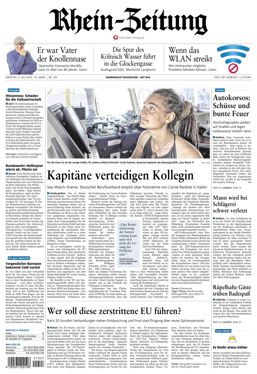 Rhein-Zeitung Koblenz & Region vom Dienstag, 02.07.2019