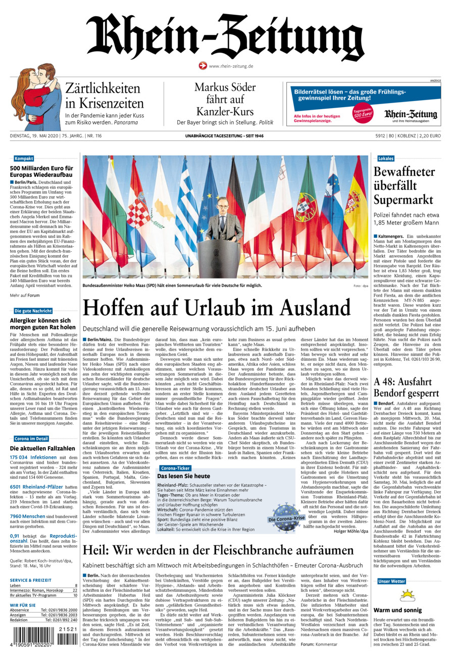 Rhein-Zeitung Koblenz & Region vom Dienstag, 19.05.2020