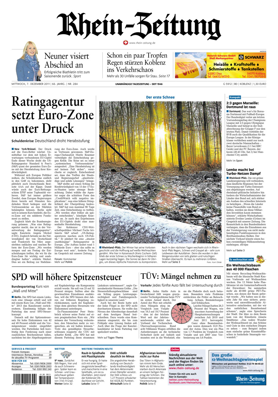 Rhein-Zeitung Koblenz & Region vom Mittwoch, 07.12.2011