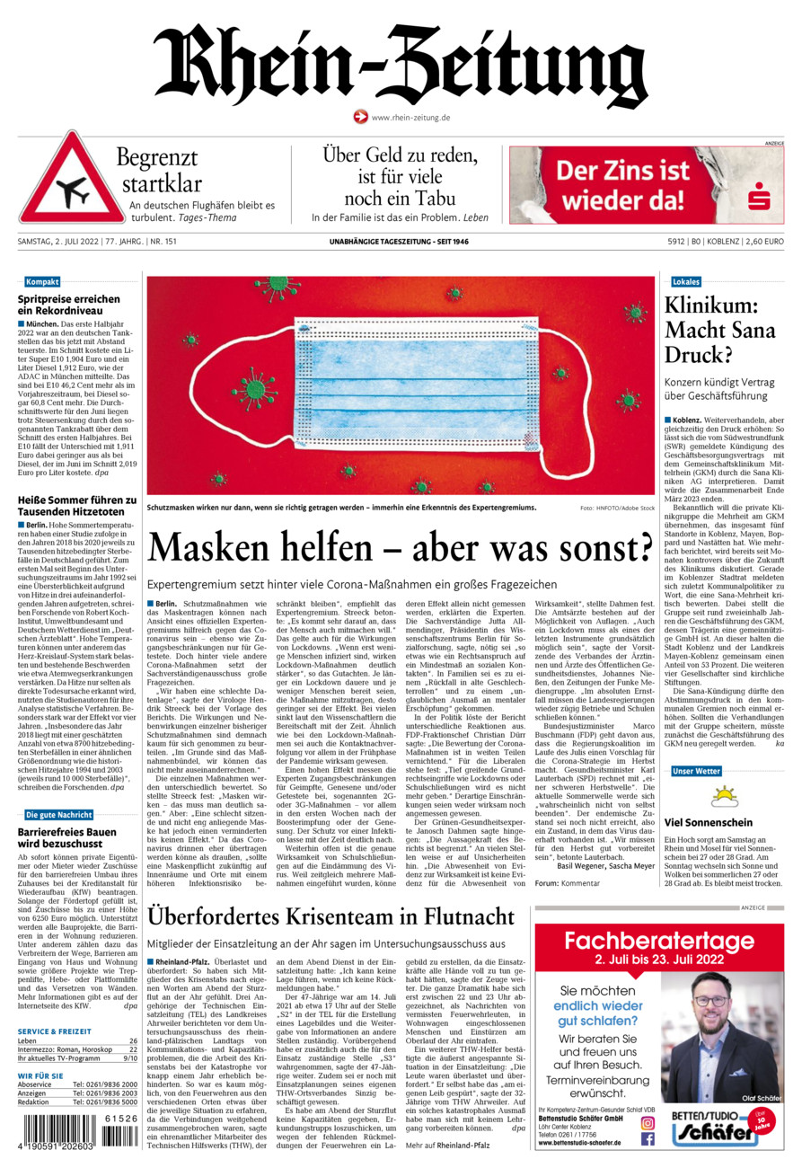 Rhein-Zeitung Koblenz & Region vom Samstag, 02.07.2022