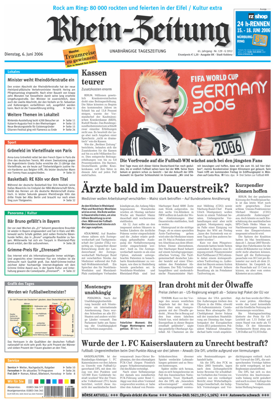 Rhein-Zeitung Koblenz & Region vom Dienstag, 06.06.2006