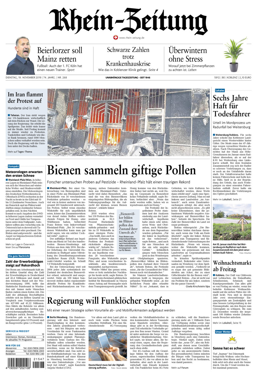 Rhein-Zeitung Koblenz & Region vom Dienstag, 19.11.2019