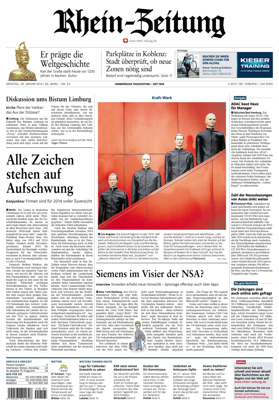 Rhein-Zeitung Koblenz & Region vom Dienstag, 28.01.2014