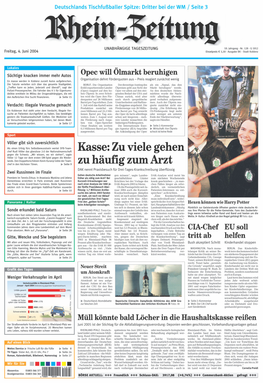 Rhein-Zeitung Koblenz & Region vom Freitag, 04.06.2004
