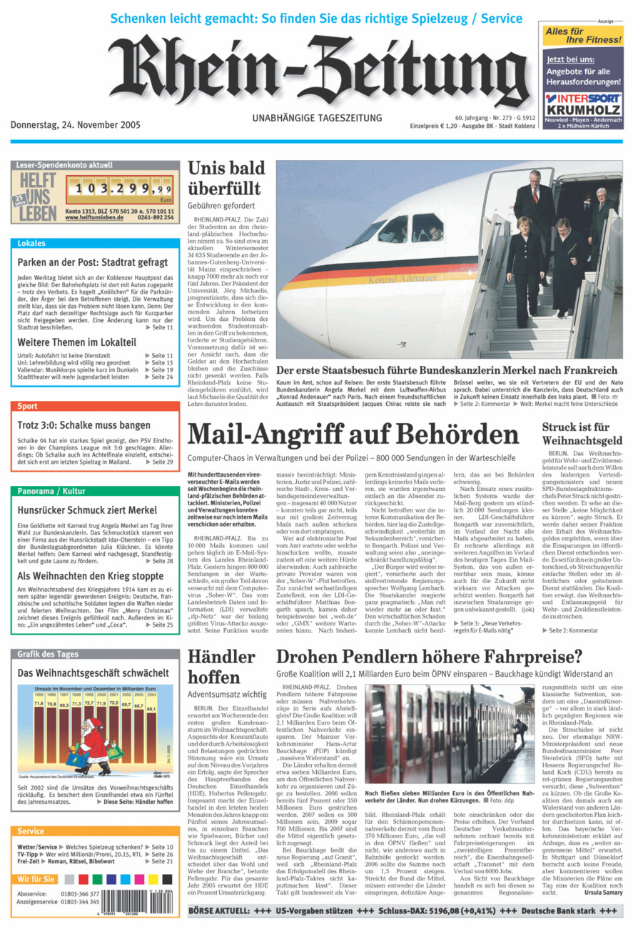 Rhein-Zeitung Koblenz & Region vom Donnerstag, 24.11.2005