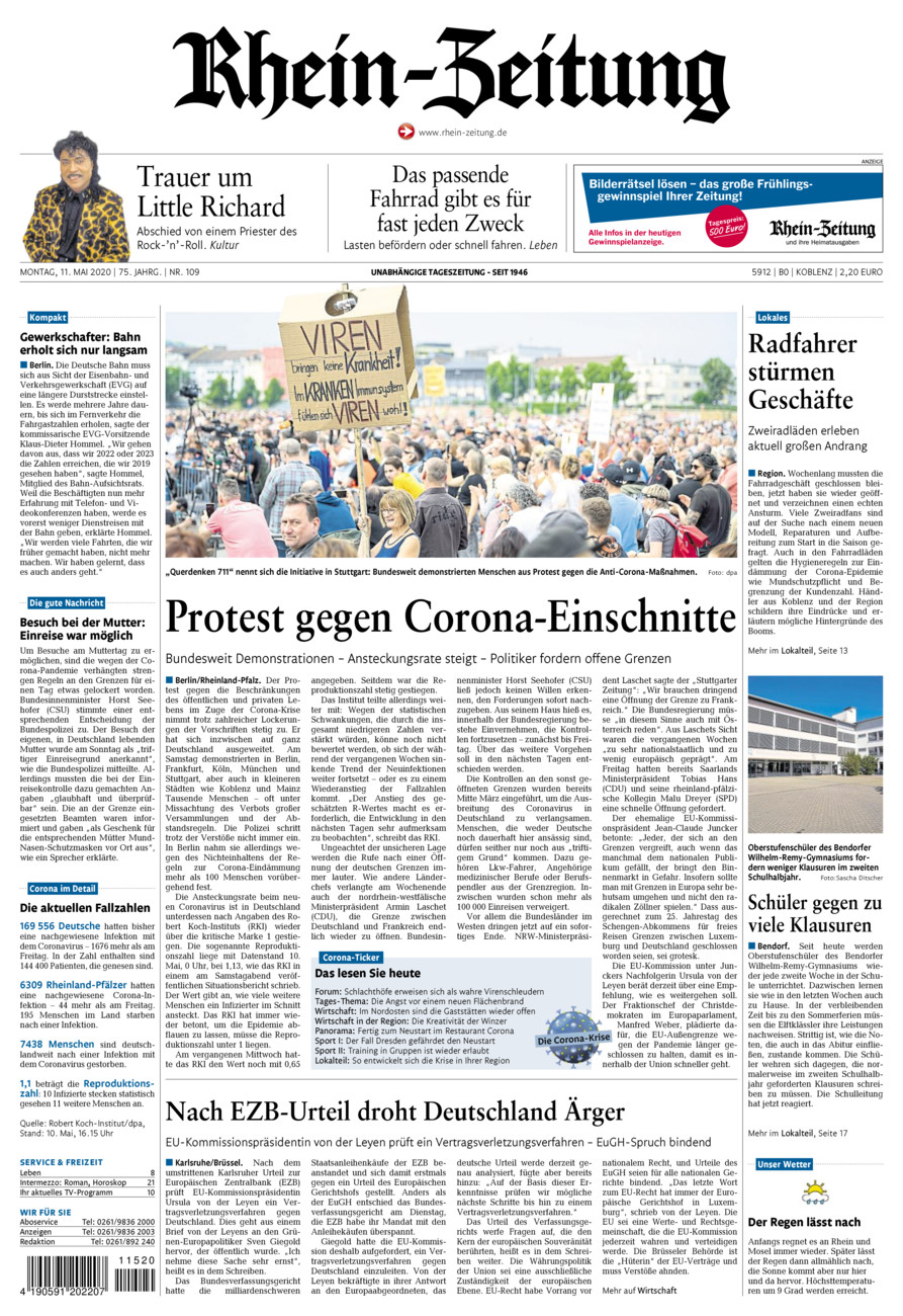 Rhein-Zeitung Koblenz & Region vom Montag, 11.05.2020