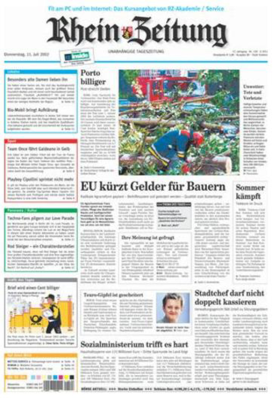Rhein-Zeitung Koblenz & Region vom Donnerstag, 11.07.2002