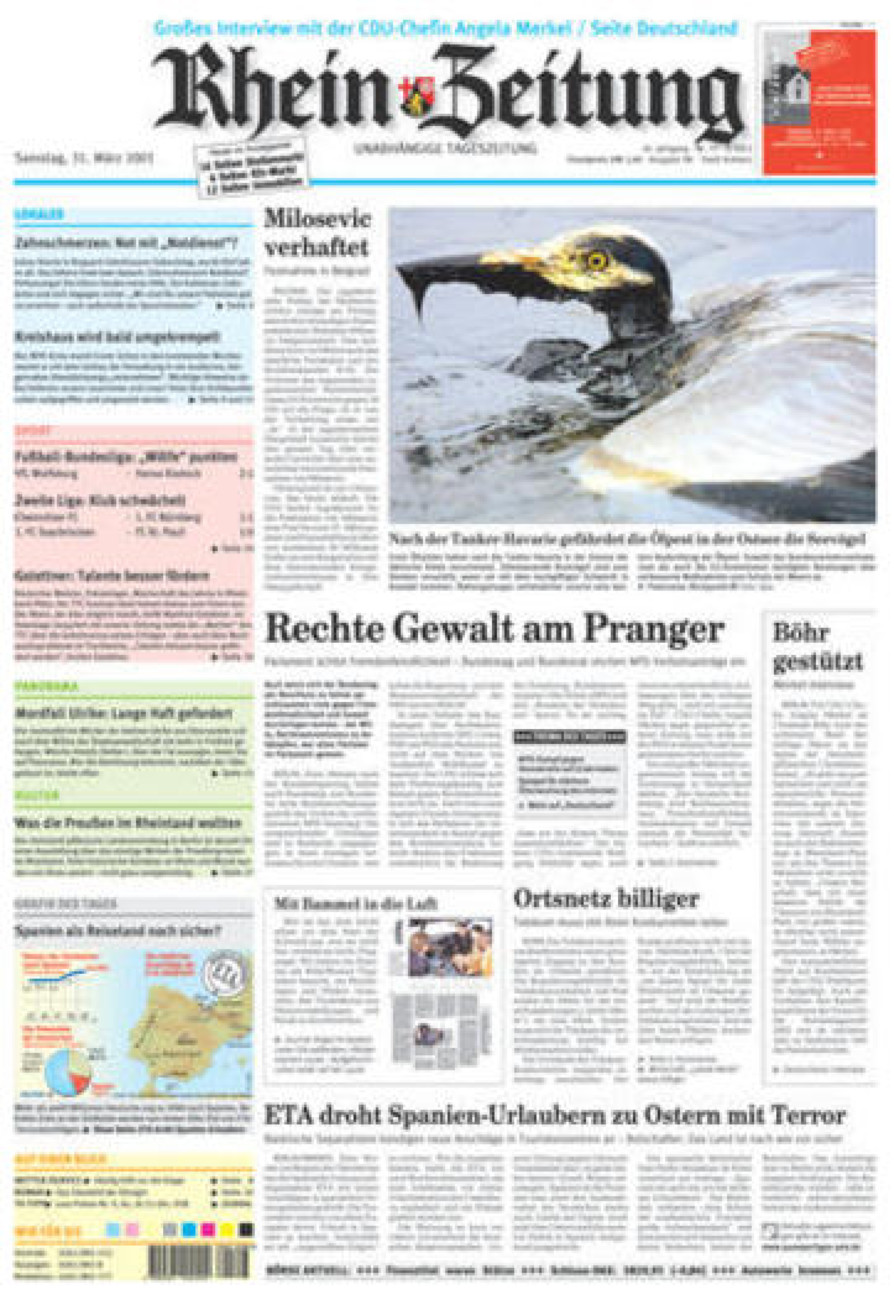 Rhein-Zeitung Koblenz & Region vom Samstag, 31.03.2001