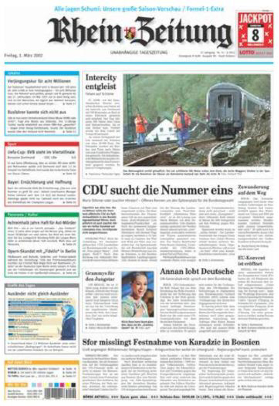 Rhein-Zeitung Koblenz & Region vom Freitag, 01.03.2002