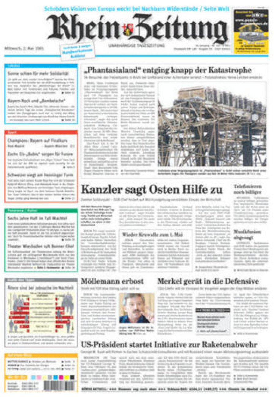 Rhein-Zeitung Koblenz & Region vom Mittwoch, 02.05.2001