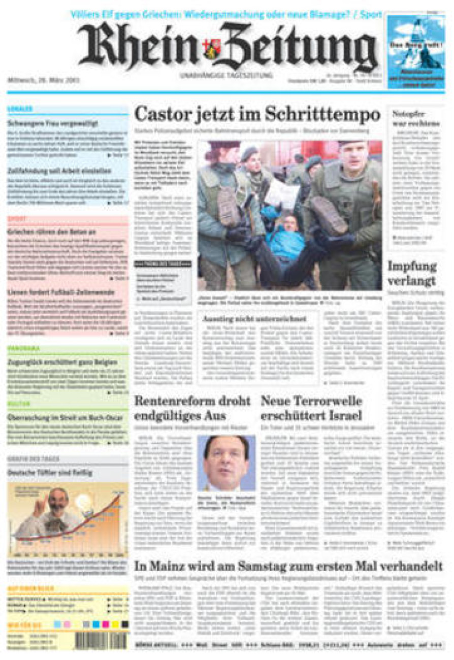 Rhein-Zeitung Koblenz & Region vom Mittwoch, 28.03.2001