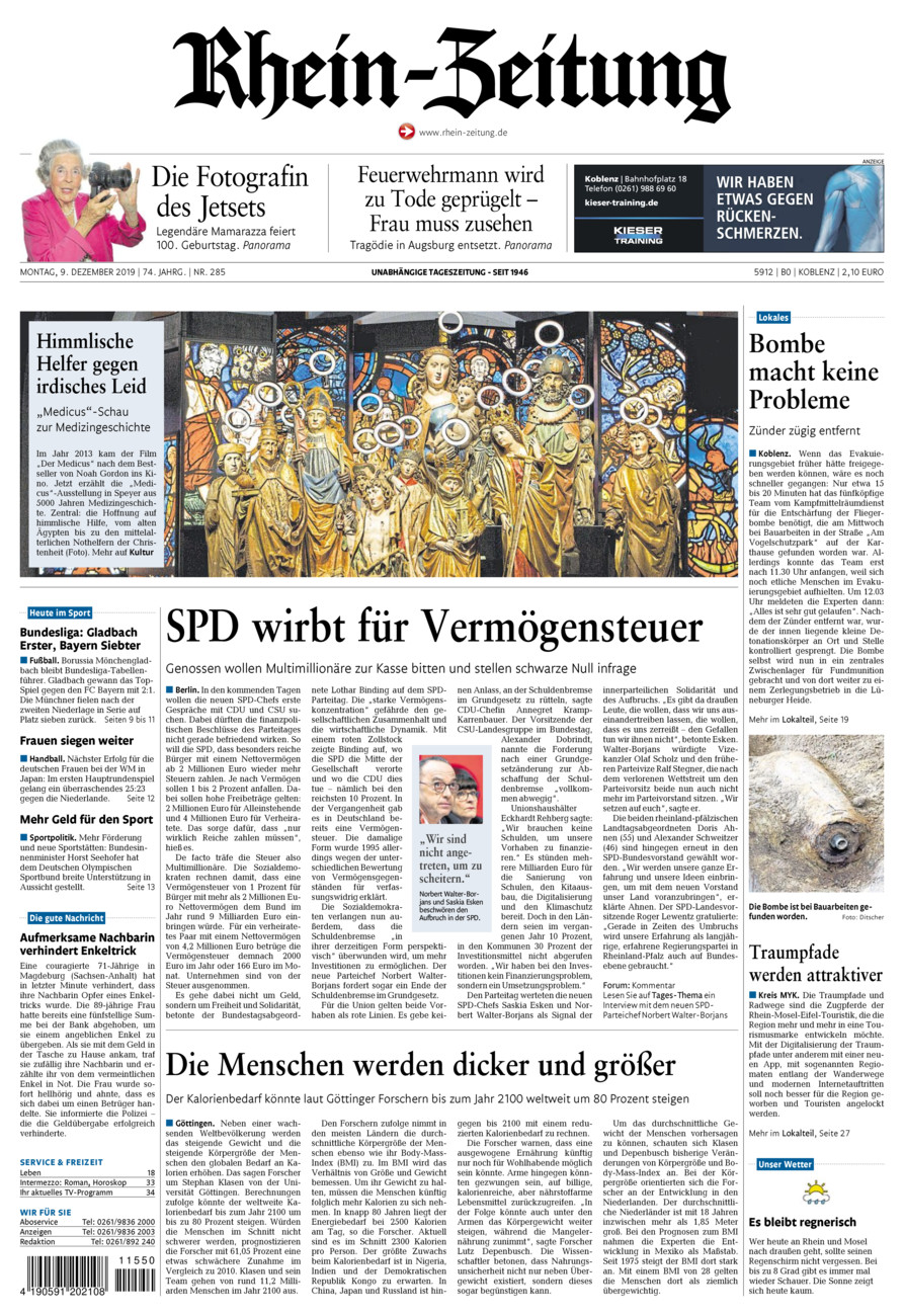 Rhein-Zeitung Koblenz & Region vom Montag, 09.12.2019
