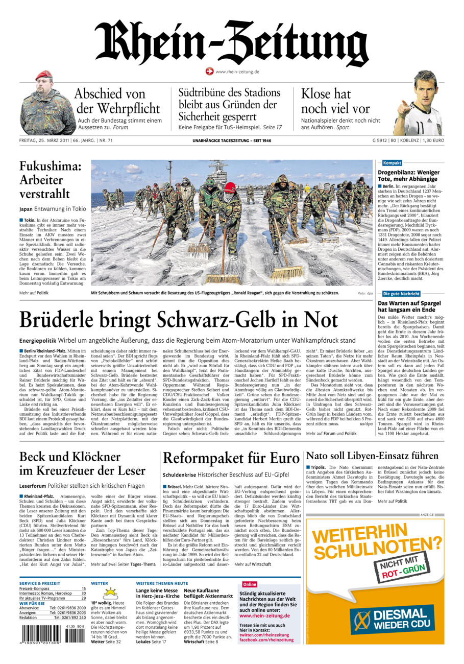 Rhein-Zeitung Koblenz & Region vom Freitag, 25.03.2011