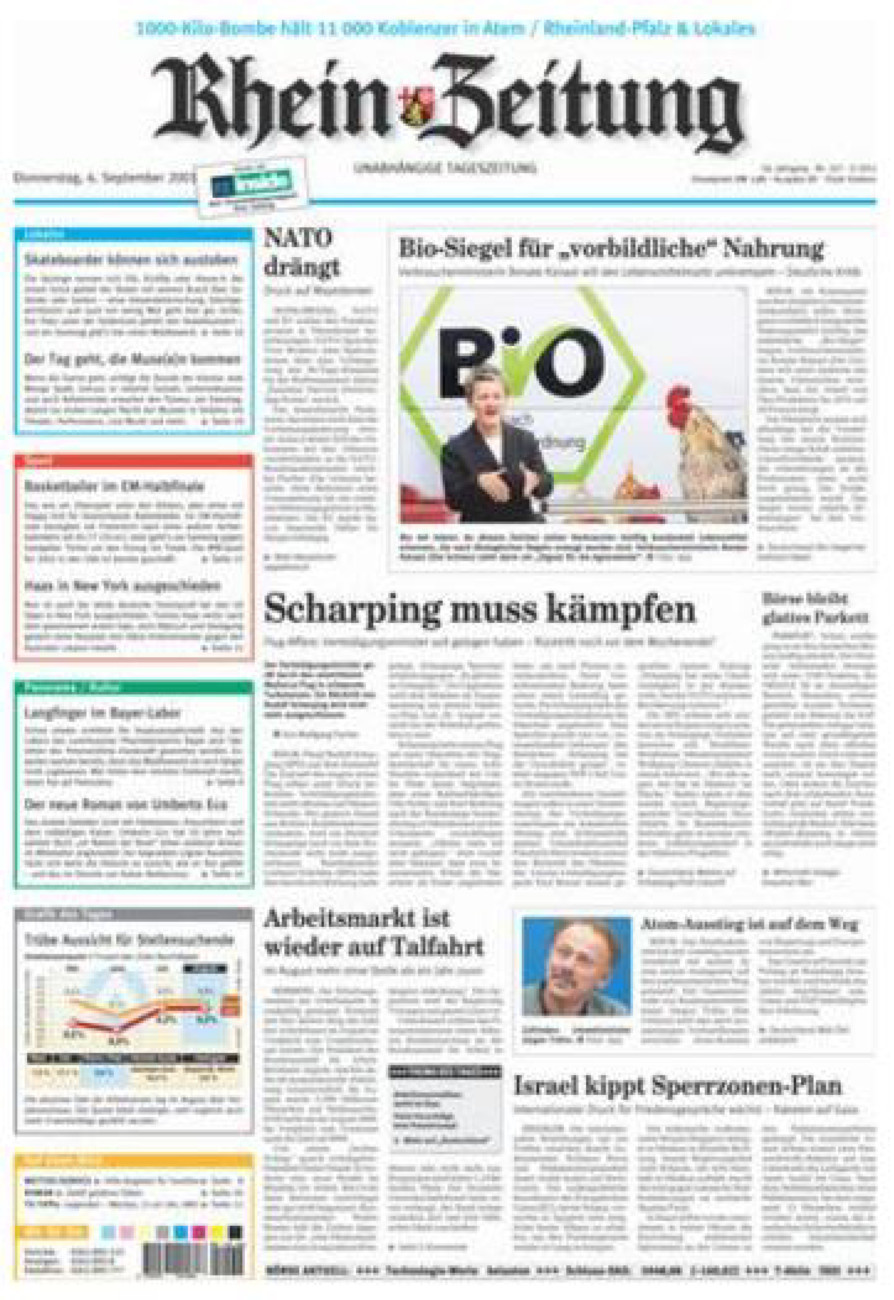 Rhein-Zeitung Koblenz & Region vom Donnerstag, 06.09.2001