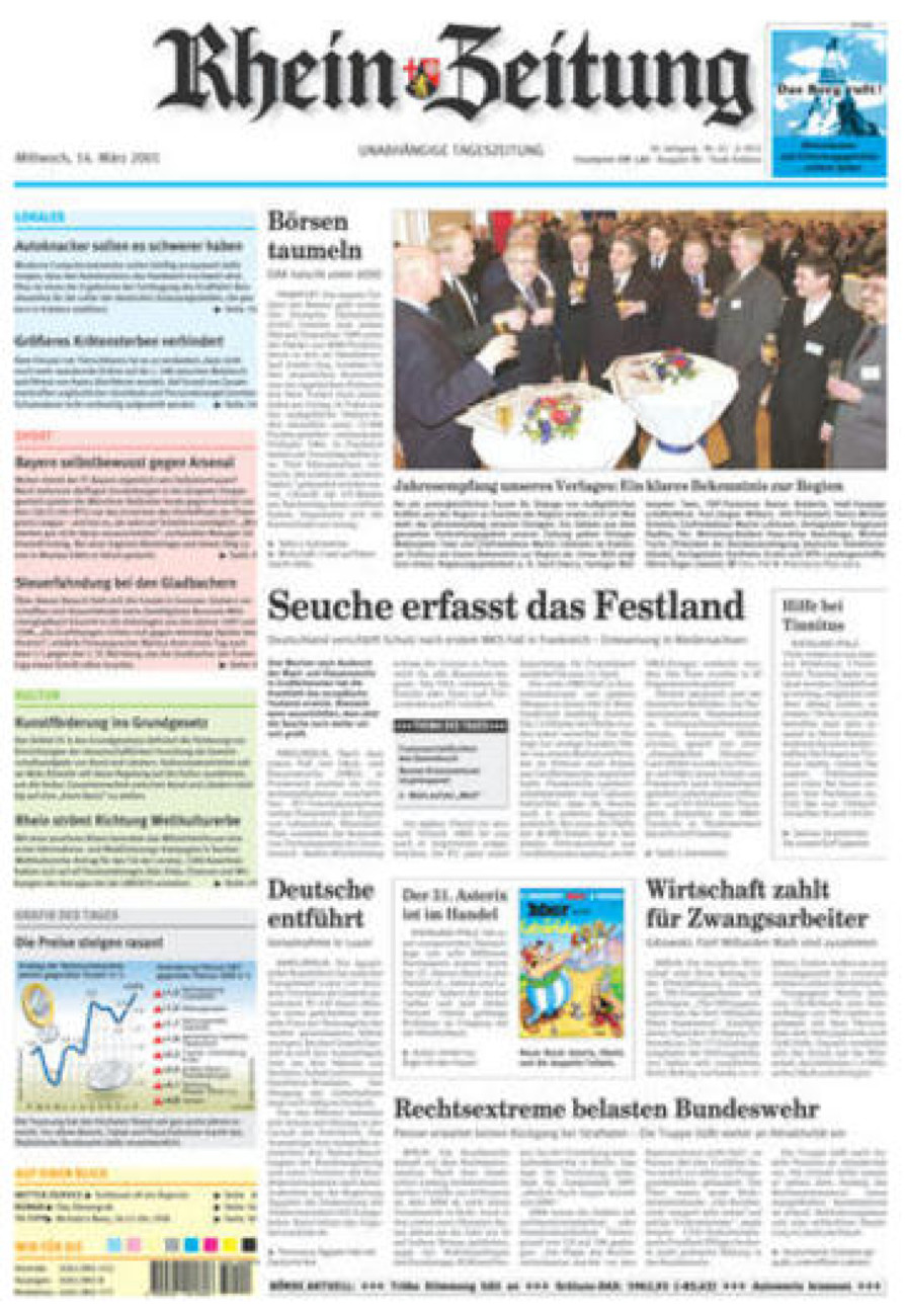 Rhein-Zeitung Koblenz & Region vom Mittwoch, 14.03.2001