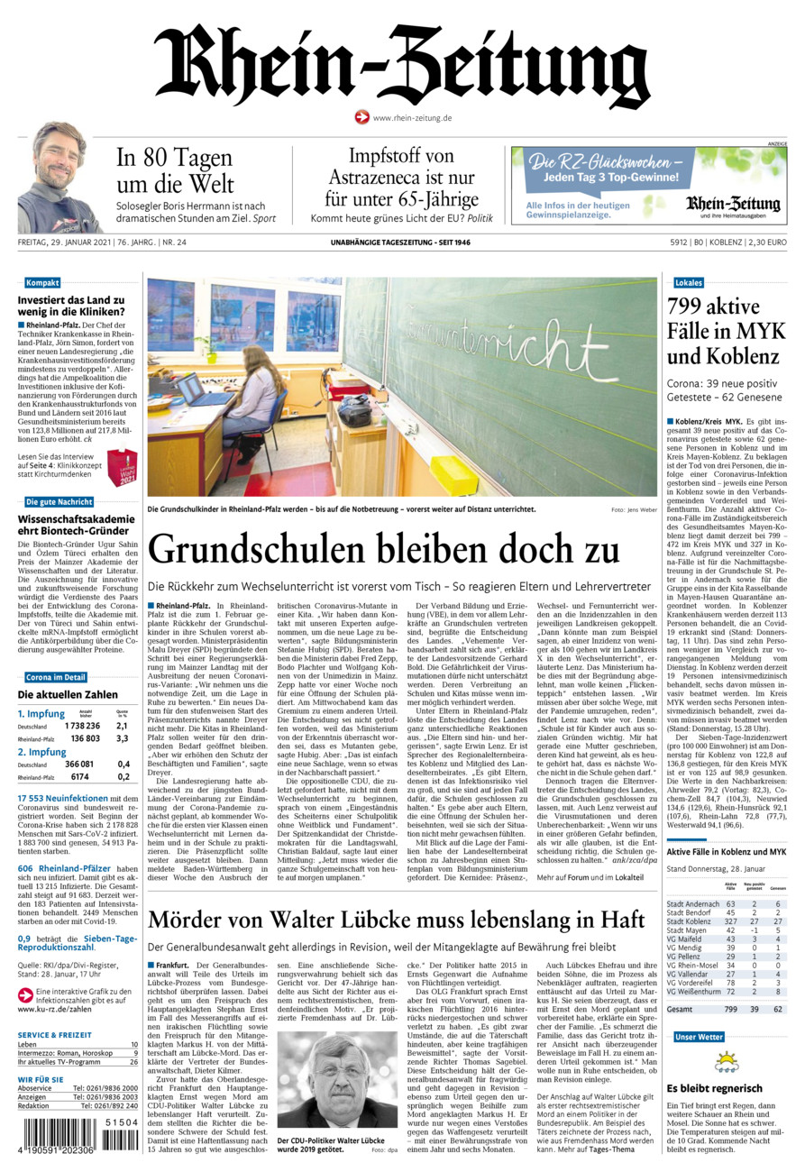 Rhein-Zeitung Koblenz & Region vom Freitag, 29.01.2021