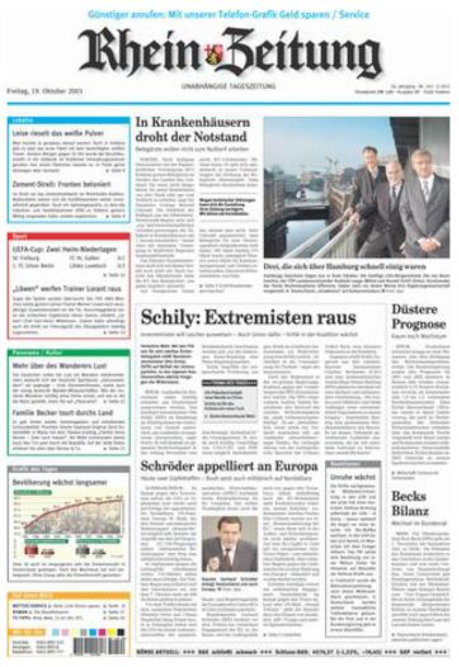 Rhein-Zeitung Koblenz & Region vom Freitag, 19.10.2001