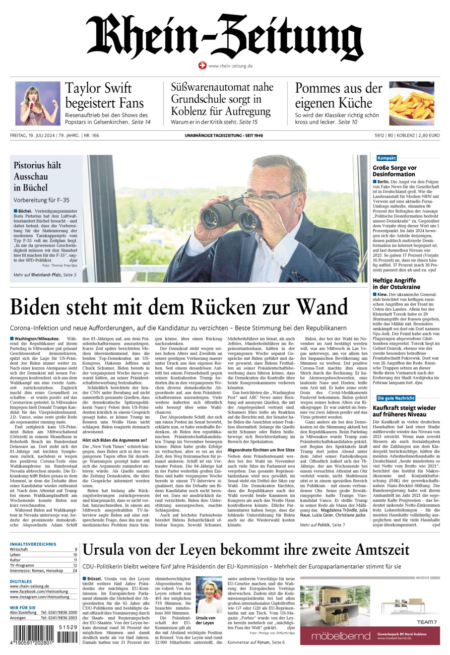 Rhein-Zeitung Koblenz & Region vom Freitag, 19.07.2024