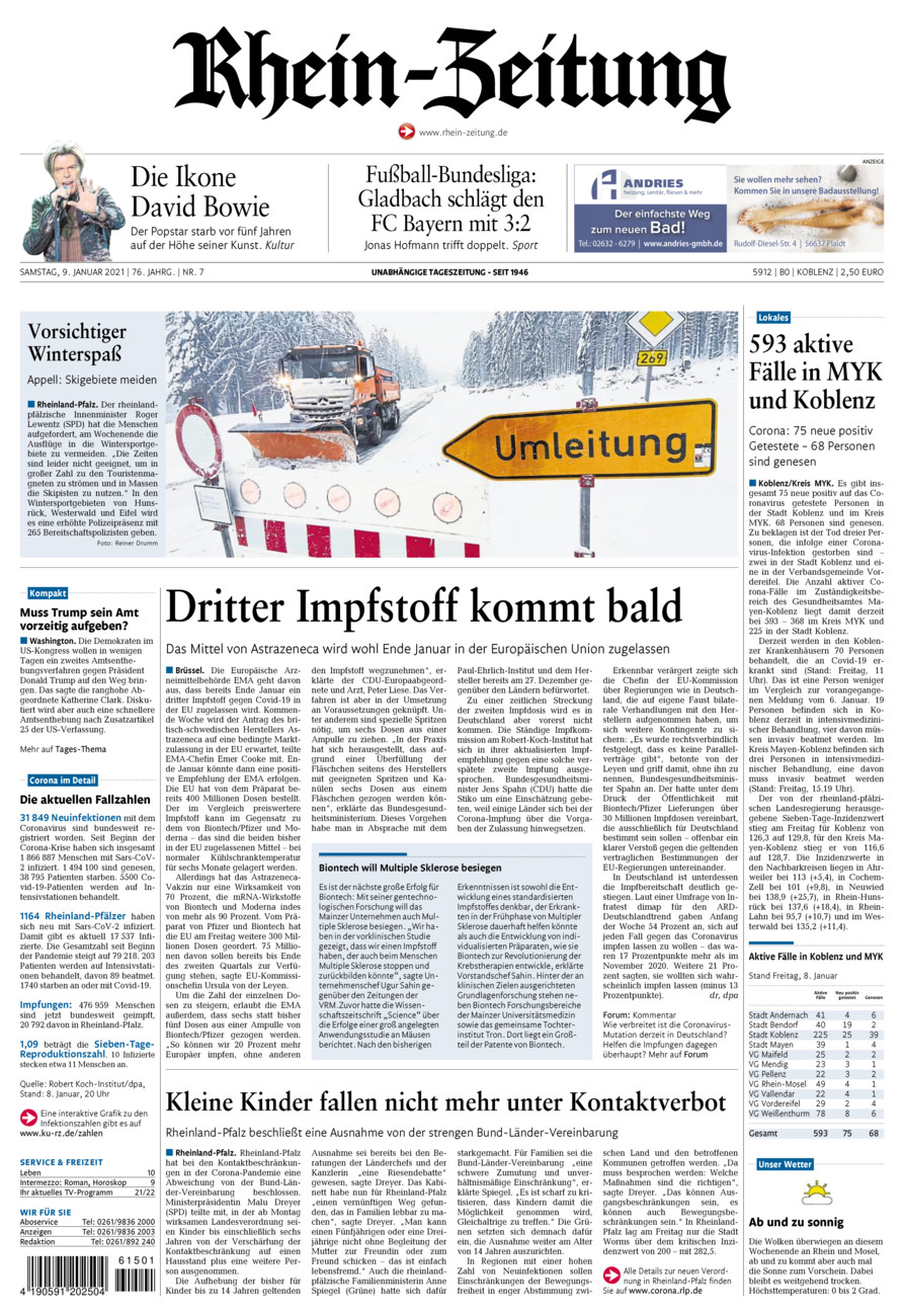 Rhein-Zeitung Koblenz & Region vom Samstag, 09.01.2021