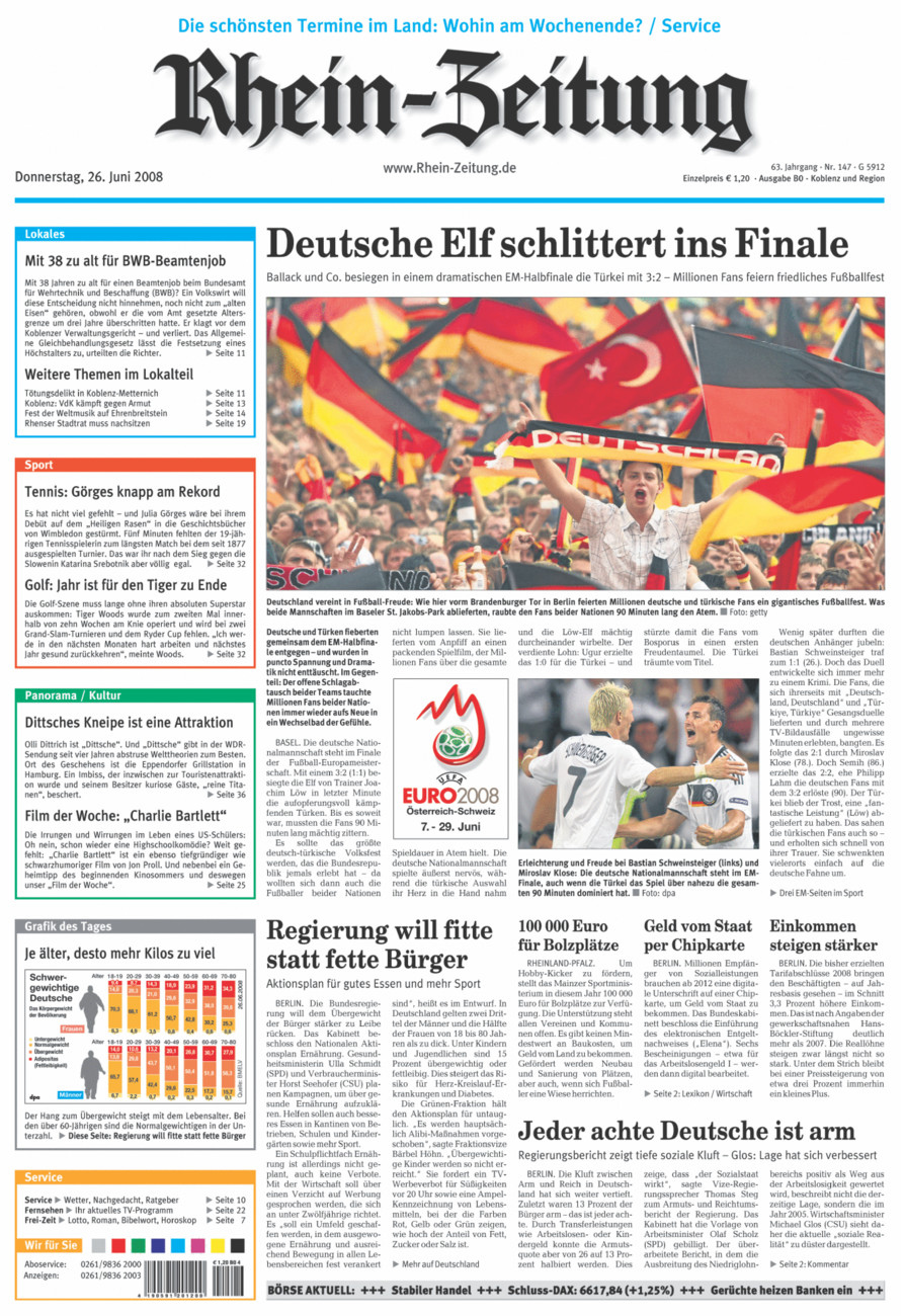 Rhein-Zeitung Koblenz & Region vom Donnerstag, 26.06.2008