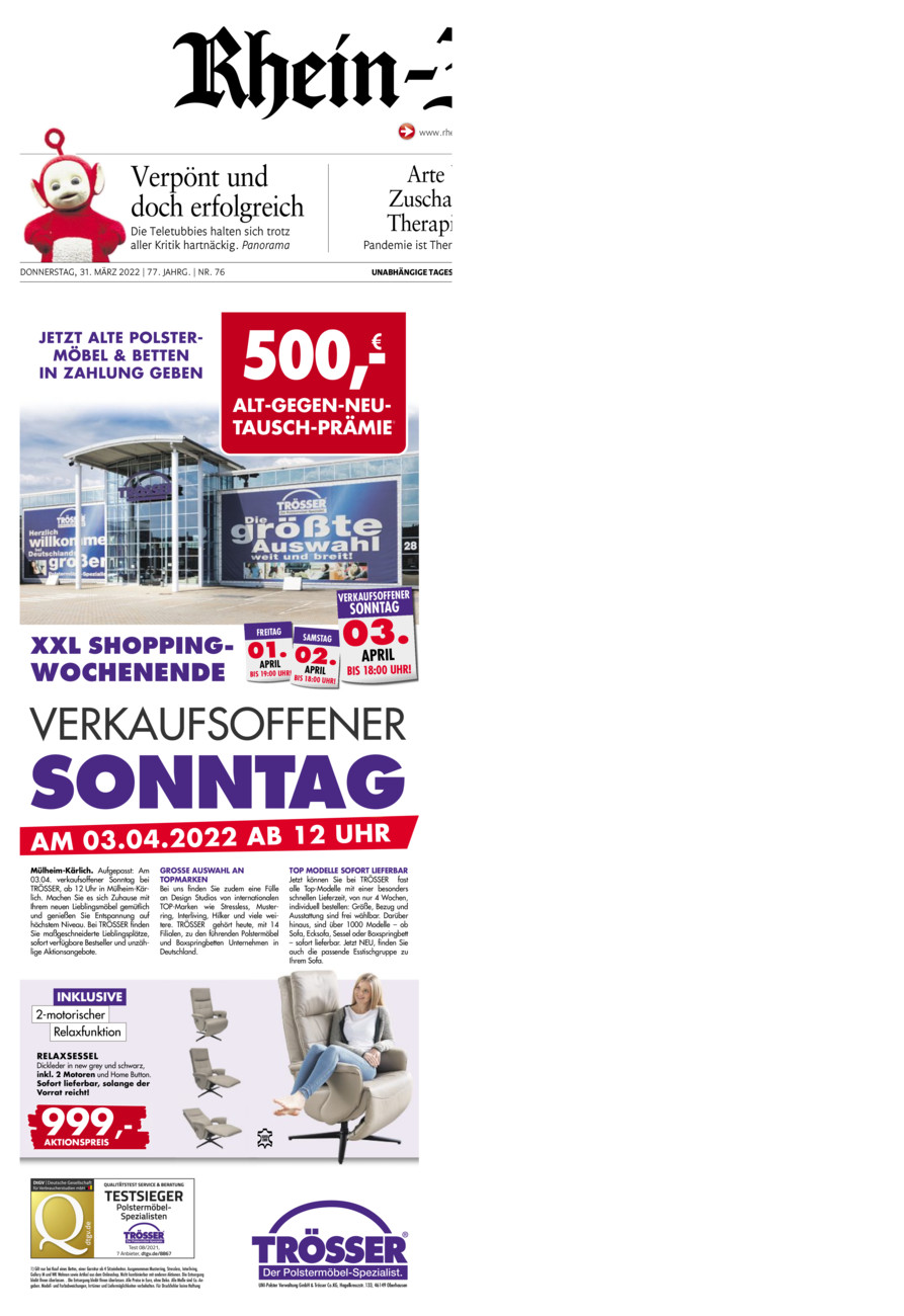 Rhein-Zeitung Koblenz & Region vom Donnerstag, 31.03.2022