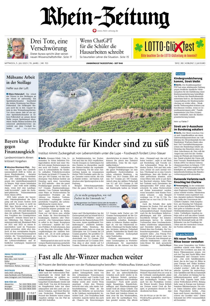 Rhein-Zeitung Koblenz & Region vom Mittwoch, 05.07.2023