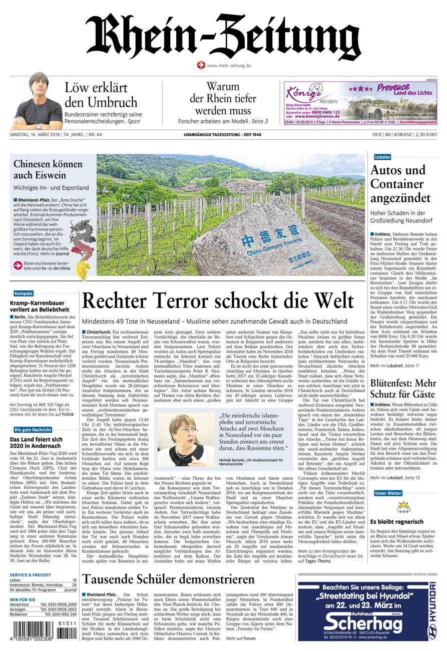 Rhein-Zeitung Koblenz & Region vom Samstag, 16.03.2019