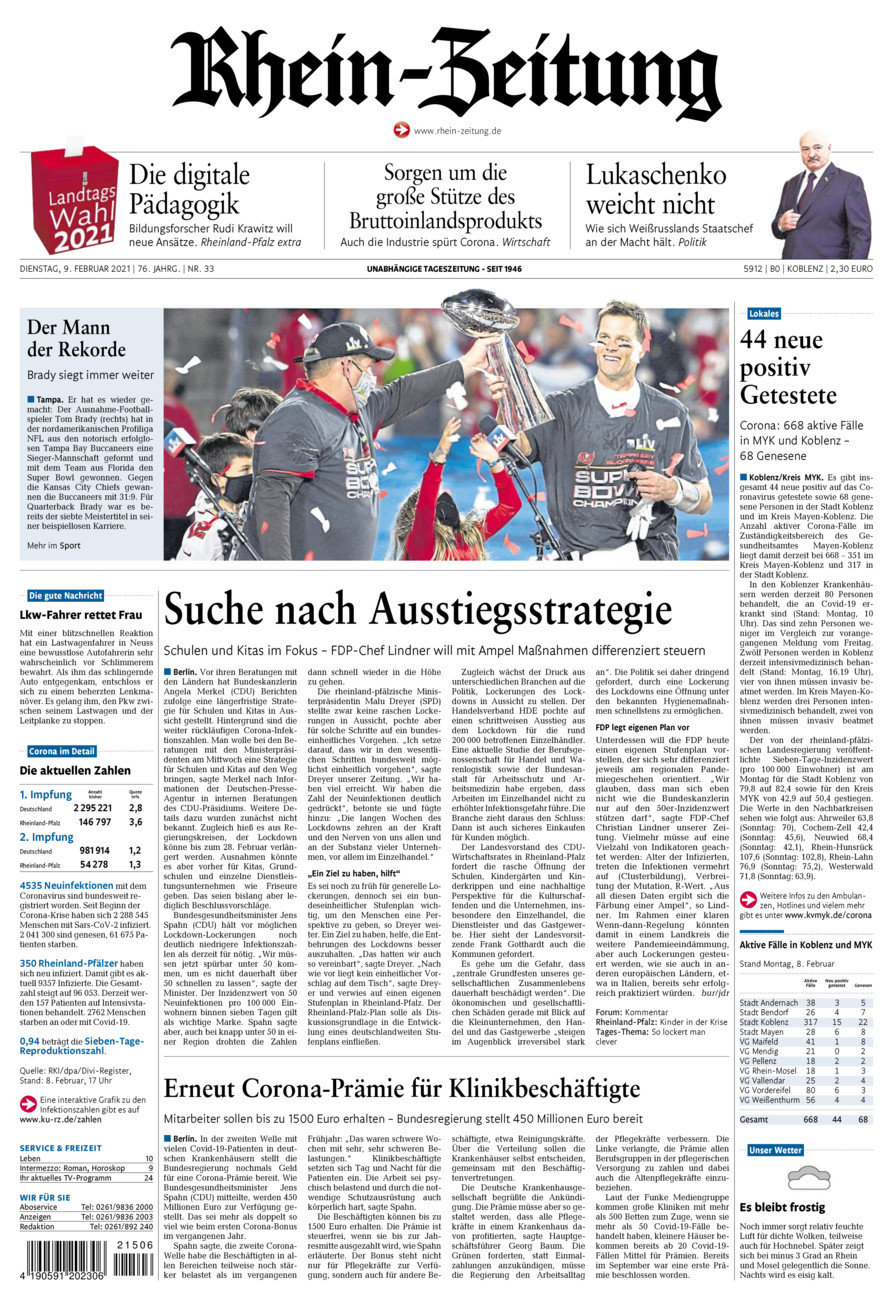 Rhein-Zeitung Koblenz & Region vom Dienstag, 09.02.2021