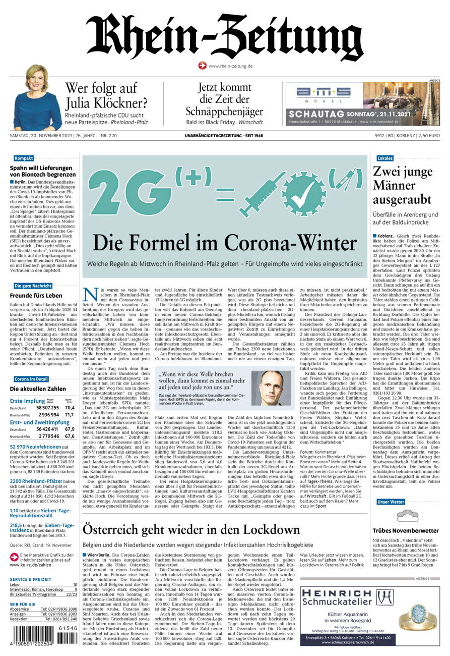 Rhein-Zeitung Koblenz & Region vom Samstag, 20.11.2021