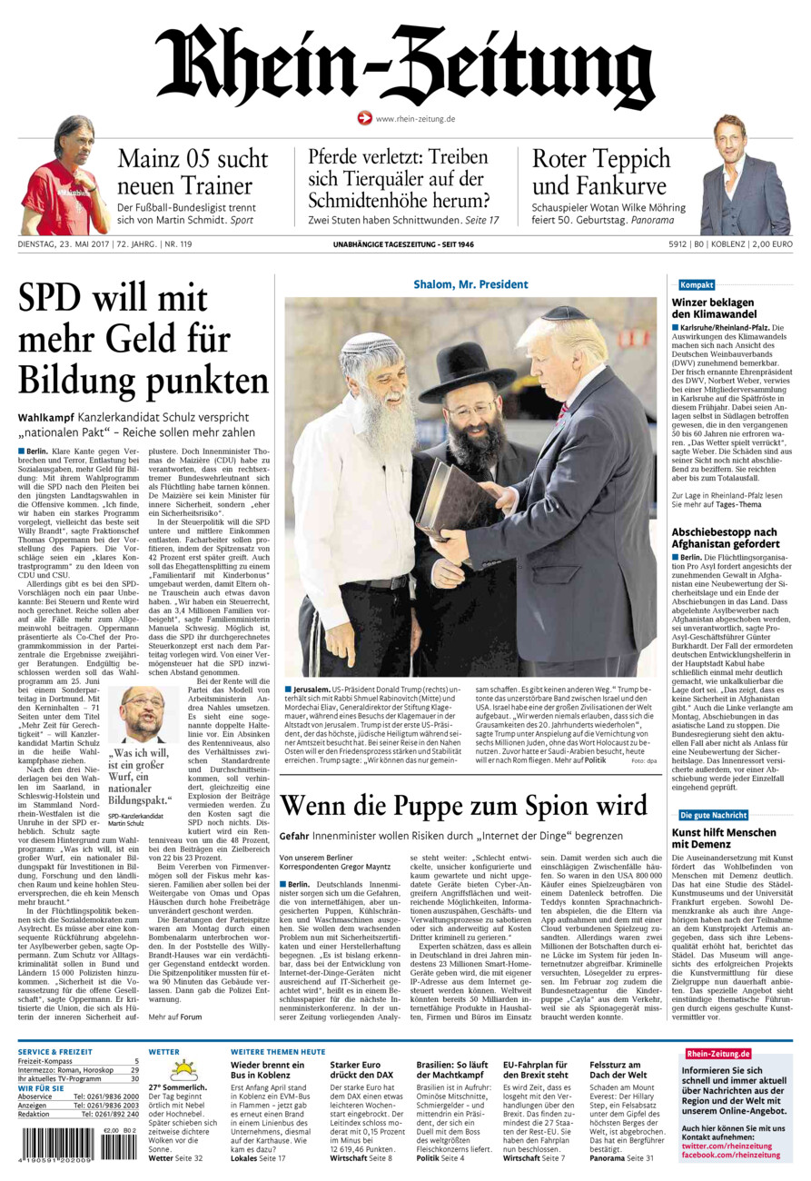Rhein-Zeitung Koblenz & Region vom Dienstag, 23.05.2017