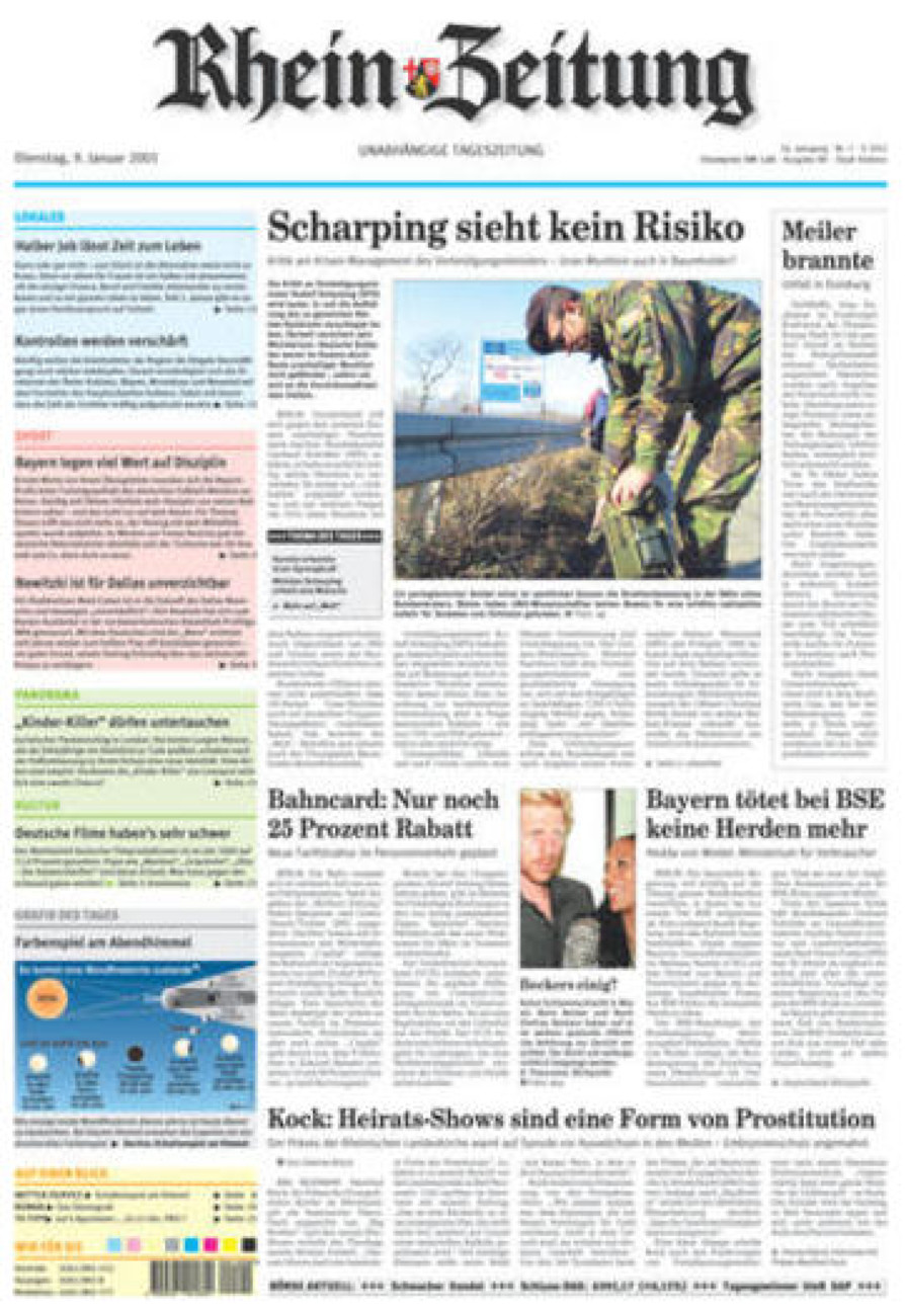 Rhein-Zeitung Koblenz & Region vom Dienstag, 09.01.2001